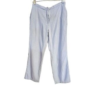 New World Milano Linen Pants Size Small Blue‎ straight leg